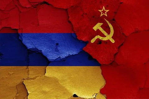 Flags of Armenia and Soviet Union Stock Illustration