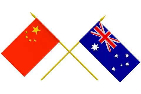 Flags, australia and china Stock Illustration