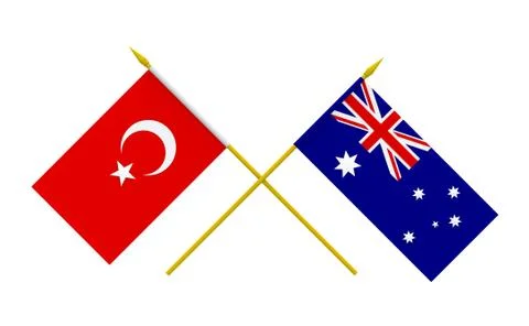 Flags, australia and turkey Stock Illustration