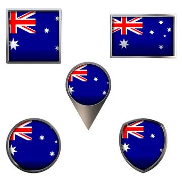 Flags of the Australia Icons set image Stock Illustration