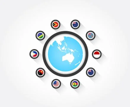 Flags from Australia Stock Illustration