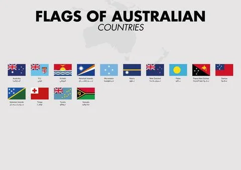 Flags of Australian countries Stock Illustration