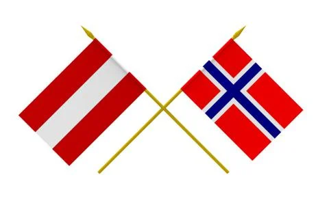 Flags, Austria and Norway Stock Illustration