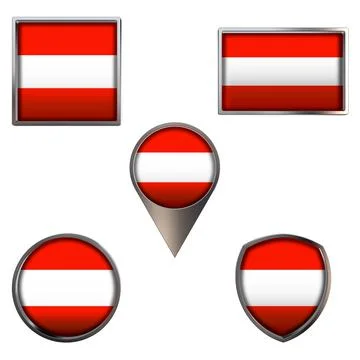 Flags of the Austrian Icons set image Stock Illustration