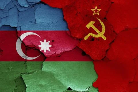 Flags of Azerbaijan and Soviet Union Stock Illustration