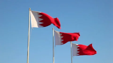 Flags of Bahrain Stock Footage 58115716
