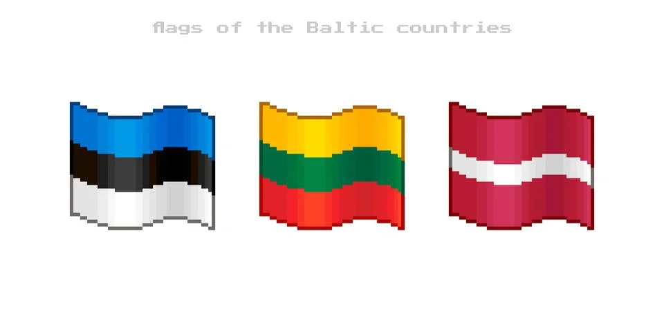 Flags of the Baltic Countries Stock Illustration