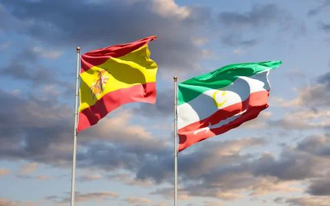 Flags of Bangsamoro and Spain. Stock Photos