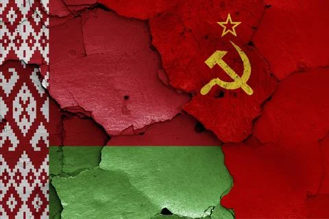 Flags of Belarus and Soviet Union Stock Illustration
