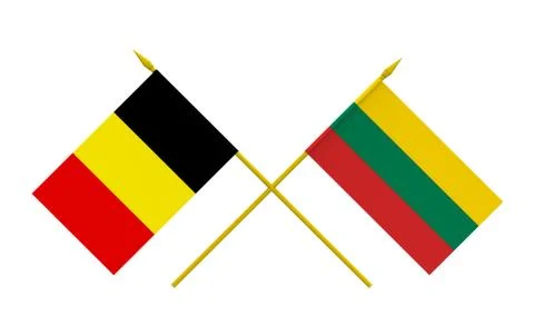 Flags, Belgium and Lithuania Stock Illustration