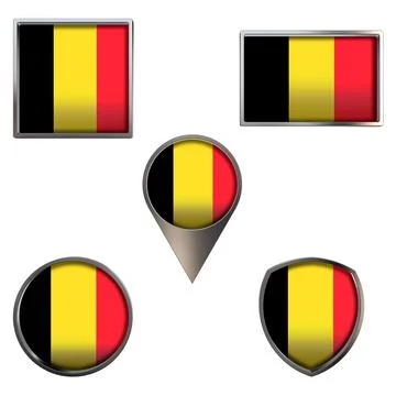 Flags of the Belgium Icons set image Stock Illustration