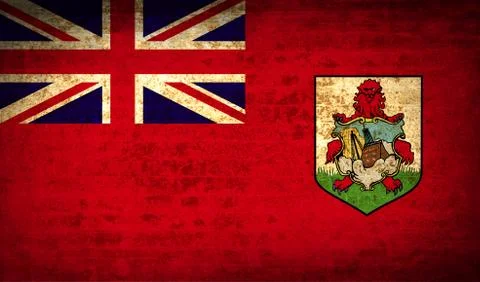 Flags Bermuda with dirty paper texture. Vector Stock Illustration