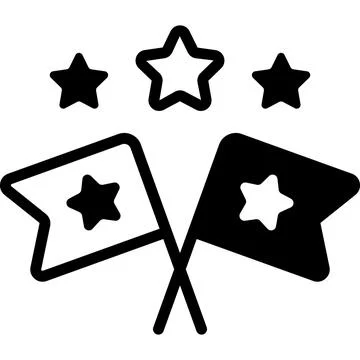 Flags black filled line icon, vector design usa independence day icon. Stock Illustration