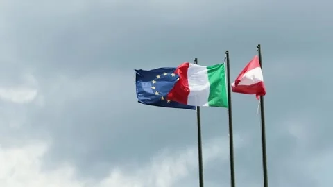 Flags blowing in the wind Stock Footage 139055887