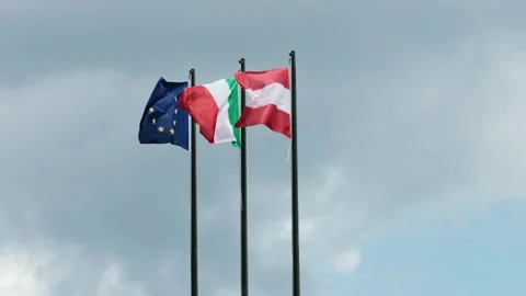 Flags blowing in the wind Stock Footage 139055908