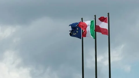 Flags blowing in the wind Stock Footage 139055909