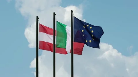 Flags blowing in the wind Stock Footage 139055910