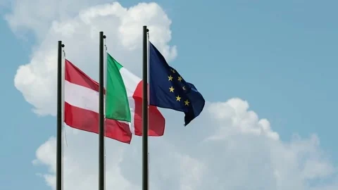 Flags blowing in the wind Stock Footage 139055912