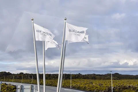 Flags of Blue Lagoon Stock Photos