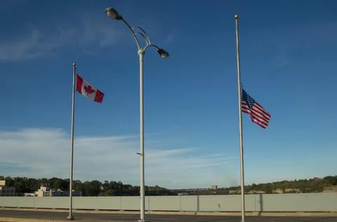Flags at the border Stock Photos