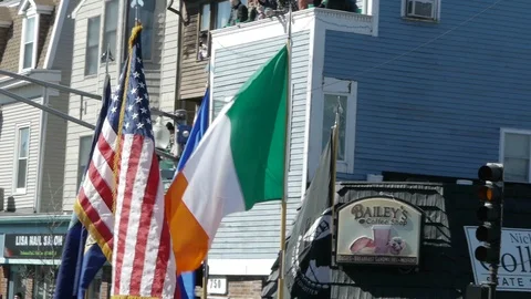 Flags Boston St. Patrick's Day JROTC Stock-Footage 87328496