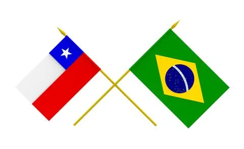Flags, brazil and chile Stock Illustration