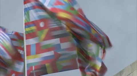 FLAGS IN THE BREEZE Stock Footage 11288697