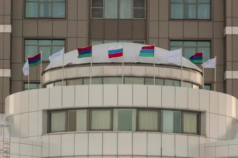 Flags on the building Stock Photos