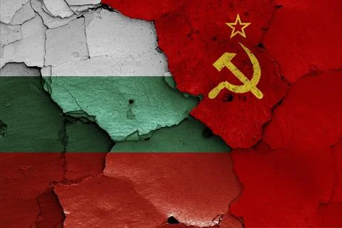 Flags of Bulgaria and Soviet Union Stock Illustration