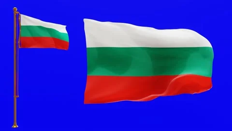 Flags of Bulgaria with Green Screen Chroma Key High Quality 4K UHD 60FPS Video stock 142368200