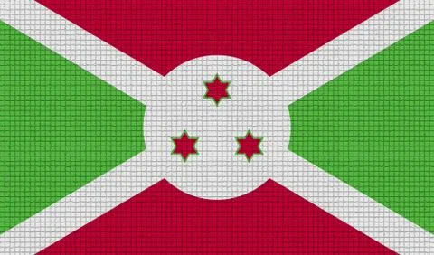 Flags Burundi with abstract textures. Rasterized Stock Illustration