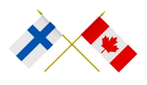 Flags, Canada and Finland Stock Illustration