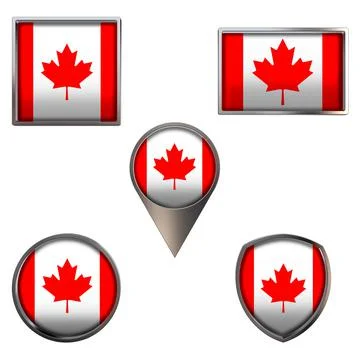 Flags of the Canada Icons set image Stock Illustration