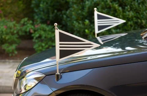 Flags on car Stock Photos