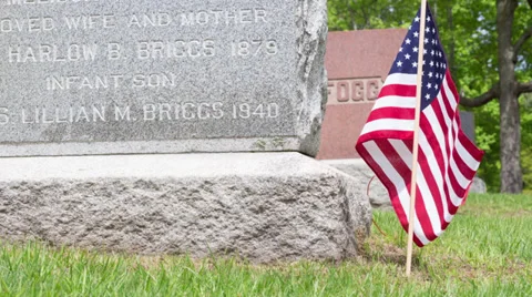 Flags in Cemetery on Memorial Day Vídeo Stock 39500468
