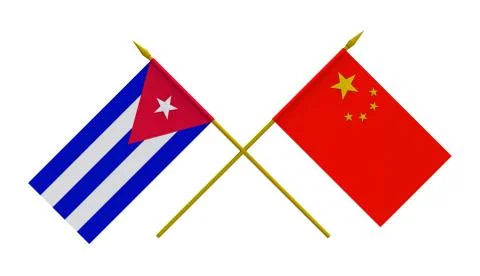 Flags, China and Cuba Stock Illustration