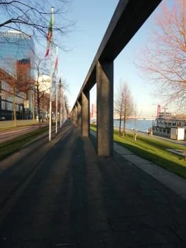 Flags in city Stock Photos