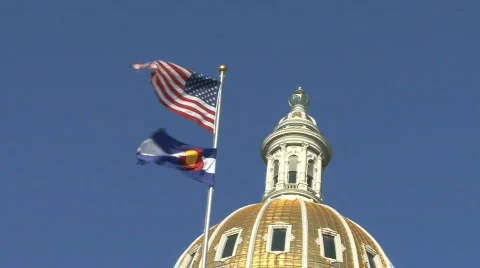 Flags At The Colorado State Capitol 2 Video stock 234442