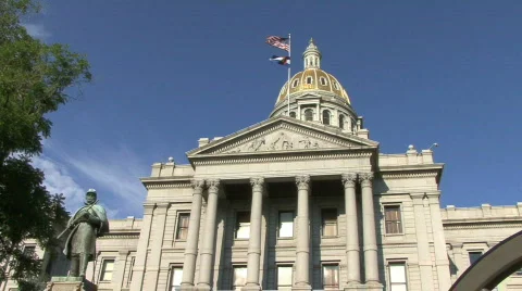 Flags At The Colorado State Capitol 3 Video stock 234487