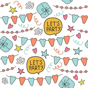 FLAGS Comic Cartoon Holiday Seamless Pattern Illustration 库存插图
