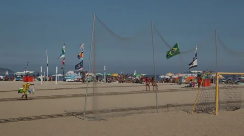 Flags Copacabana Stock Footage 37632043