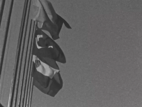 Flags in Cortina d'Ampezzo in 1956 Video stock 196547340