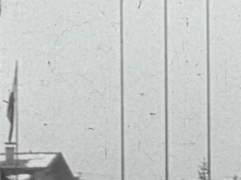 Flags in Cortina d'Ampezzo in 1956 Stock Footage 197653523