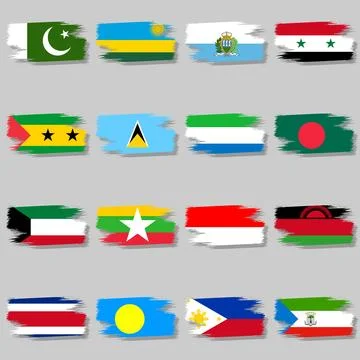 Flags of countries brush Stock Illustration
