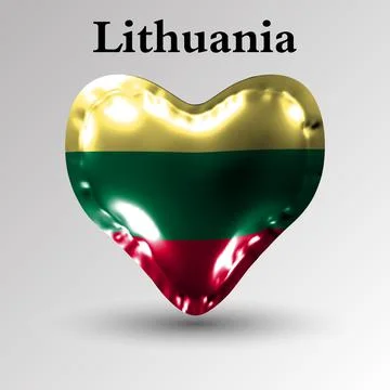Flags of the countries of Europe. The flag of Lithuania on an air ball in the Stock Illustration