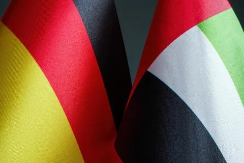 Flags of the countries of Germany and the United Arab Emirates UAE. Stock Illustration