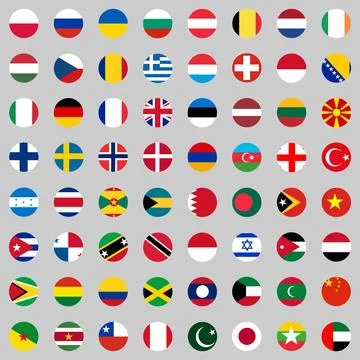 Flags of the countries of the world, a large set of flags of different countries Stock Illustration