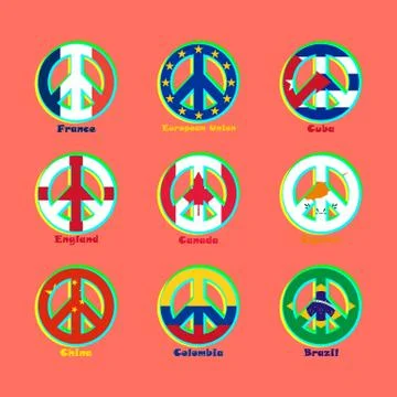 Flags countries of the world as a sign of pacifism Stock Illustration