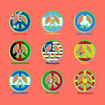 Flags countries of the world as a sign of pacifism Stock Illustration