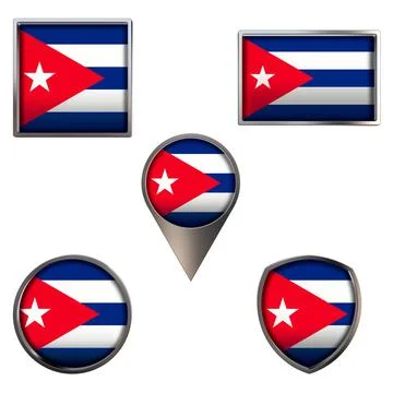 Flags of the Cuba Icons set image Stock Illustration